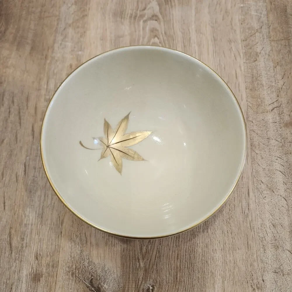 Japanese Donburi Bowl Maple Leaf Momiji Serving Ramen Kyo-Yaki Kyoto Crackle